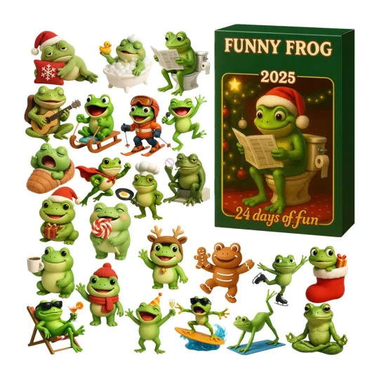 Discover Frog Advent Calendar 2025 2D Flat Acrylic 24 Days Frog Christmas Tree Decoration