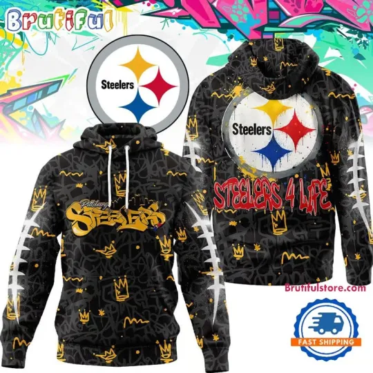 Discover S.t.eelers football Special Graffiti My Team 4 Life All Over Print Hoodie Shirt