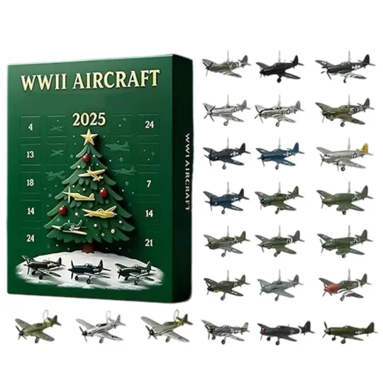 Discover Aircraft Calendar Advent 24 Days Christmas Countdown Calendar with 24 2D Planes
