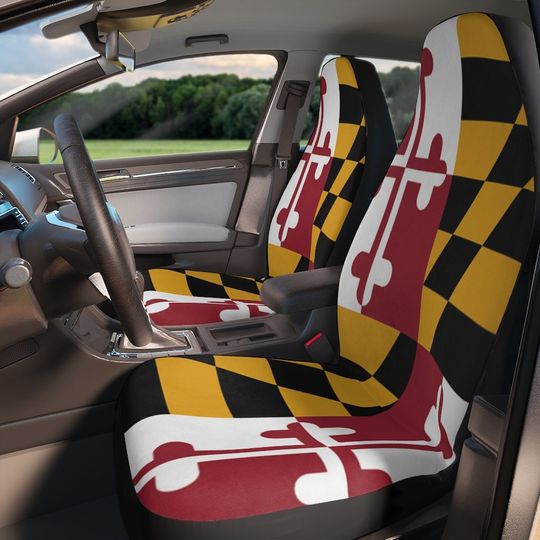 Discover Maryland Flag Polyester Car Seat Covers, Maryland Flag Car Accesories