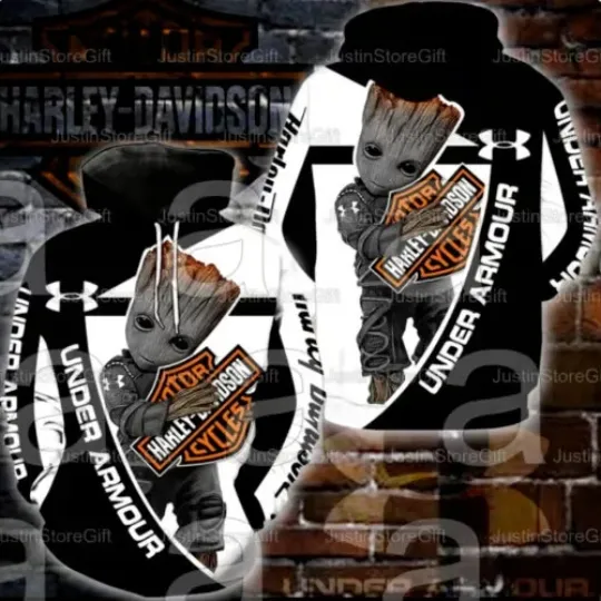 Hot Harlley Motorcycles Eagle Groot Hoodie for Woman and Men