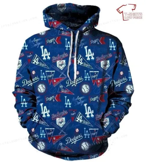 L.A. D0dg*rs Multi Logo 3D Hoodie, Gift For Fans, Christmas Gift