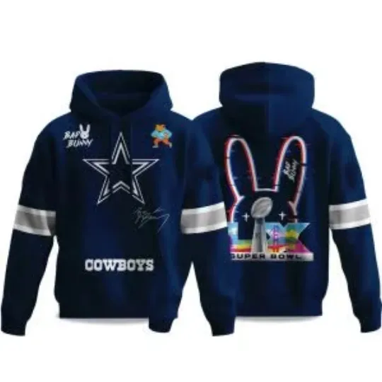 Discover Cowb@ys B@d Bunny Bowl LX 2025 2026 Hoodie, Gift For Fans, Christmas Gift