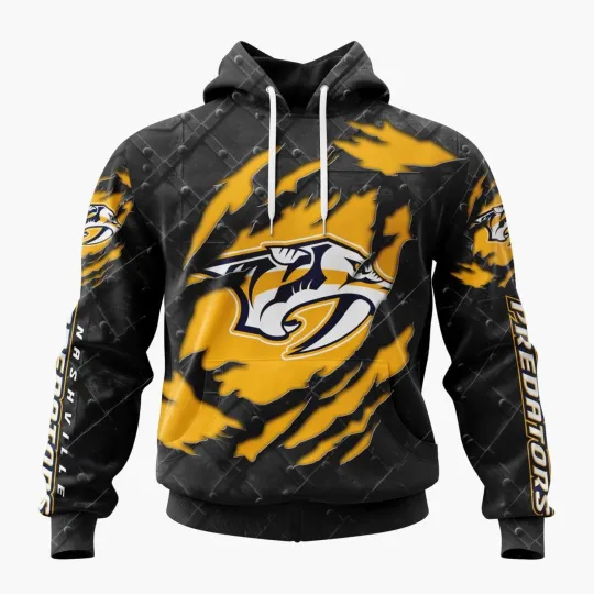 Discover Personalized Nashville Predators Hoodie Special Black Metal Design