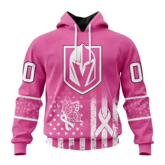Discover Personalized Vegas Golden Knights Hoodie Breast Cancer Awareness Design