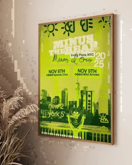 Discover Minus The Bear Tour NYC Poster November 8-9 2025 Vertical Matte Poster