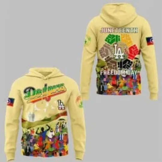 Discover L.A. D0dg*rs Juneteenth Freedom Day Hoodie 2025, Gift For Fans, Christmas Gift