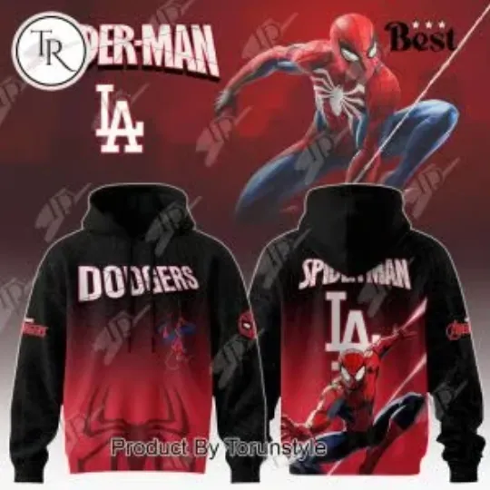 Discover L.A. D0dg*rs x Spider Man Game Night Hoodie 2025, Gift For Fans, Christmas Gift