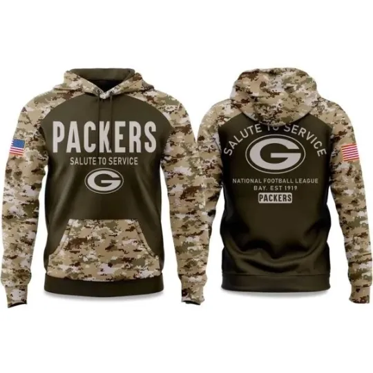 Packers Salute To Service Camo 2025 Hoodie