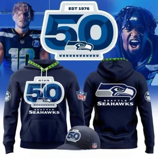 Discover Seahawks 50th Anniversary Football Hoodie 3D Hoodies