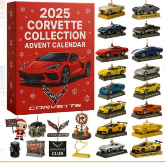 Discover Supercar Collection Advent Calendar 2025 | 24 Mini Sports Car Models | Xmas Countdown Gift | Collector Vehicle Ornaments
