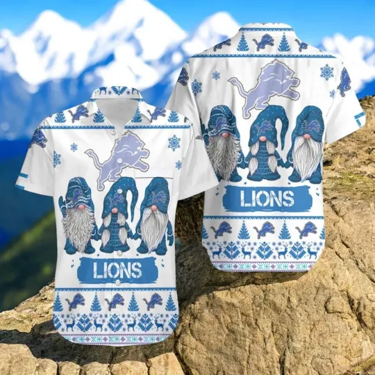 Discover Detroit Lions Hawaiian Shirt Christmas Gnomes Unique Hawaiian Shirts2