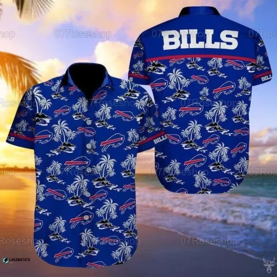 Buffalo Bills Football Sports Logo on a Hawaiian Shirt