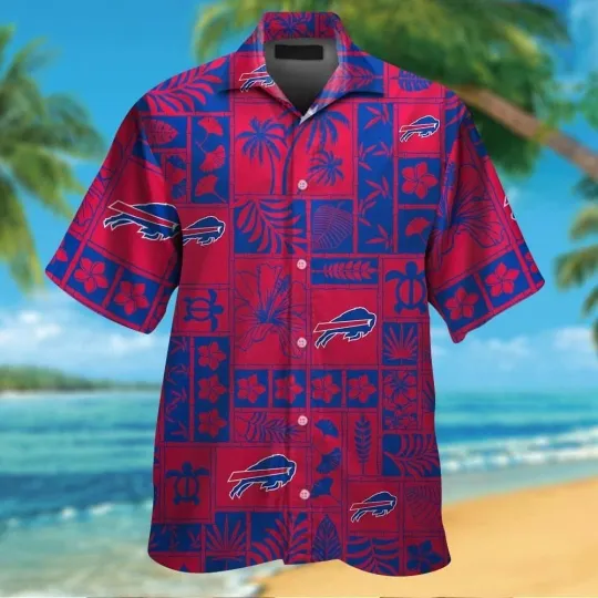 Discover Buffalo Bills Hawaiian Short Sleeve Button Up Tropical Shirt Elegant