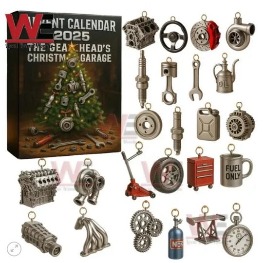 Discover Garage Advent Calendar 2025 | Mechanic Tools Christmas Countdown | Car Parts Mini Ornaments Gift