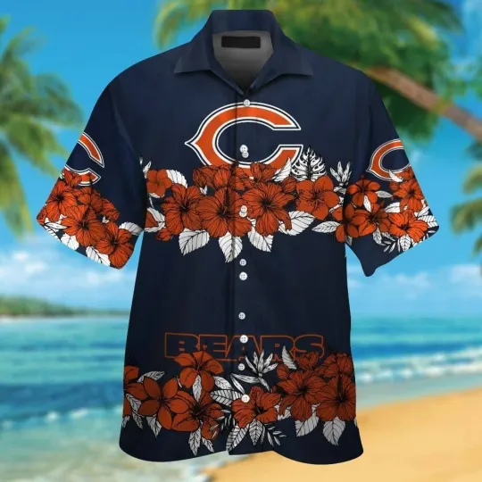 Discover Chicago Bears Short Sleeve Button Up Tropical Hawaiian Shirt VER030