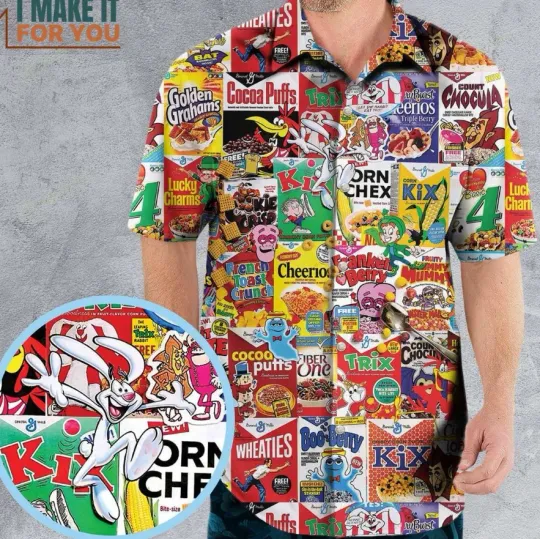 Popular Cereal Boxes Hawaiian Shirt, Vintage Hawaiian Shirt
