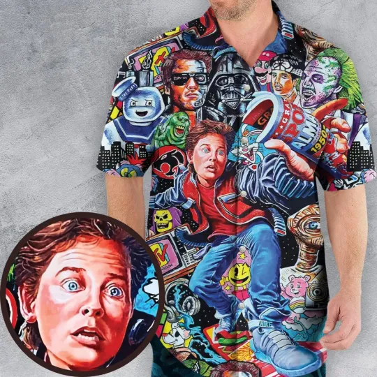 Discover Back To The 80s Pop Culture 80s Movies Characters Hawaiian Shirt