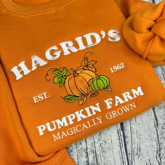 Hagrid's Pumpkin Patch Embroidered Sweatshirt: Harry Potter Fall Crewneck