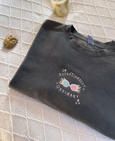 Black Luna Bookish Embroidered Sweatshirt Luna Bookish Sweatshi Dramione Regulus Embroidered Sweate Bookish Booktok Bookstag Draco Magical