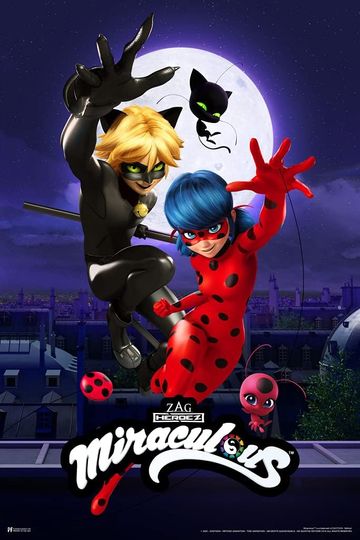 Discover Miraculous Ladybug and Cat Noir Poster - Vertical Wall Art for Girls Bedroom