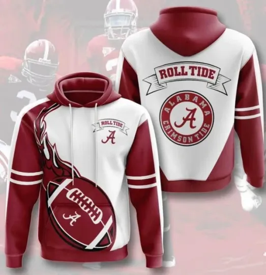 Discover Sports American Football NCAAF Ala.bama Crim@son Ti!de USA 364 Hoodie 3D