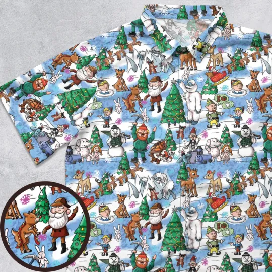 Snowland Rudolph the Red-Nosed Reindeer Button Down Shirt