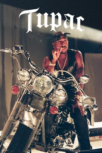 Discover Tupac 2Pac Motorcycle Poster 90s Hip Hop Rapper Wall Art