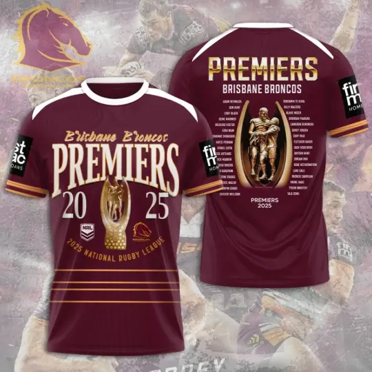 Discover Brisbane Lions Premiers 2025 3D Apparel Shirt
