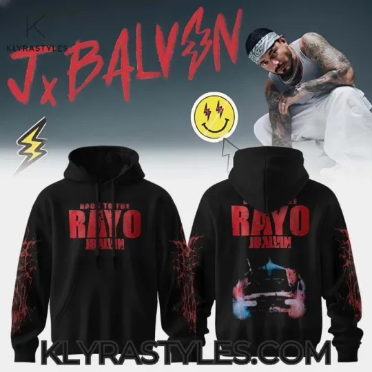 J Balvin x BACK TO THE RAYO Tour 3D Black Hoodie