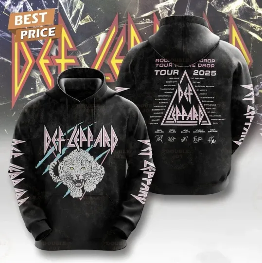 Def Leppard Rock You Drop Tour 2025 3D Hoodie