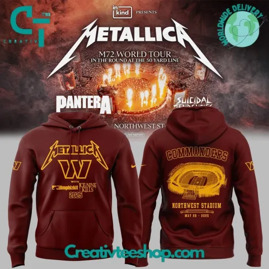 Discover Washington Metal Band World Tour Commanders All Over Print 3D Hoodie