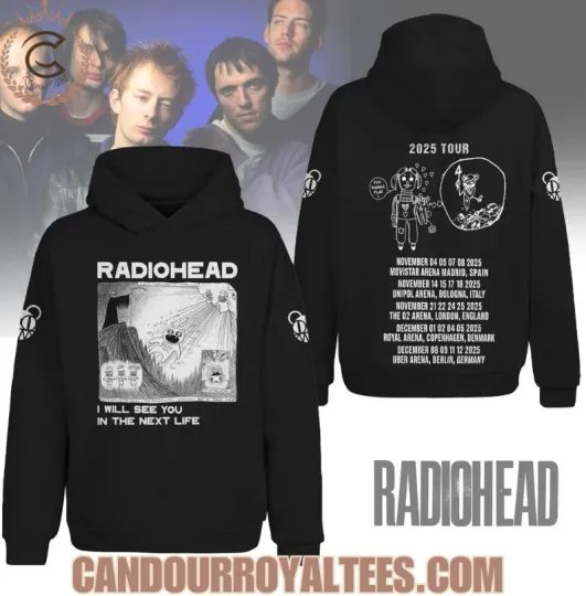Radiohead 2025 Tour 3D All Over Printed Hoodie