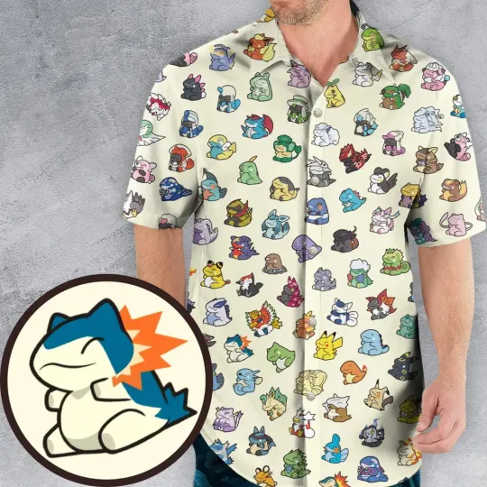 Poke*mon In Substitute Style Hawaiian Shirt