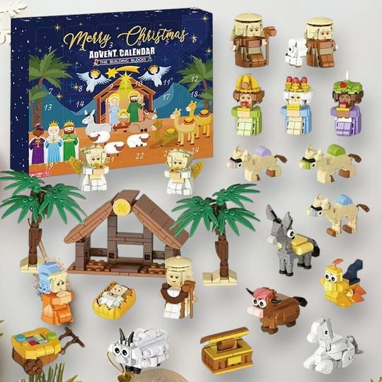 Discover Christmas 2025 Advent Calendar Nativity, Xmas Eve Figurine Set, Collectible Xmas Eve, Xmas Gift, Xmas Countdown Decor, Surprise Countdown
