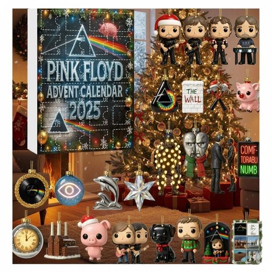 Pink Floyd Advent Calendar 2025, 24 Day Christmas Countdown, Classci Music Ornaments, Retro Gift Decoration Christmas