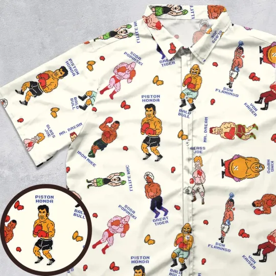 Discover Retro Game Punch Out Button Down Shirt