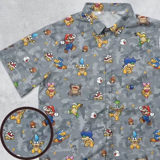 Discover Super Ma*rio Nintendo Video Game Button Down Shirt