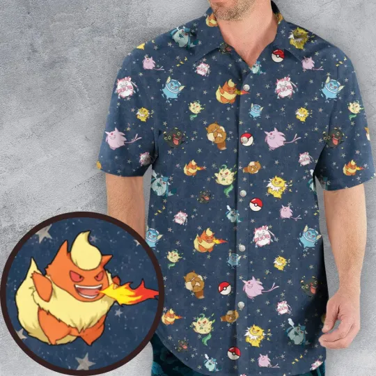 Discover Gengar as Eevee The Eeveelutions PKM Hawaiian Shirt