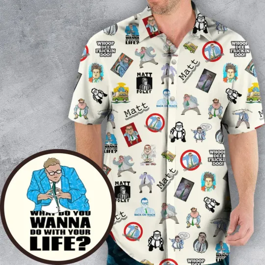 Chris Farley Matt Foley Motivational SNL Hawaiian Shirt