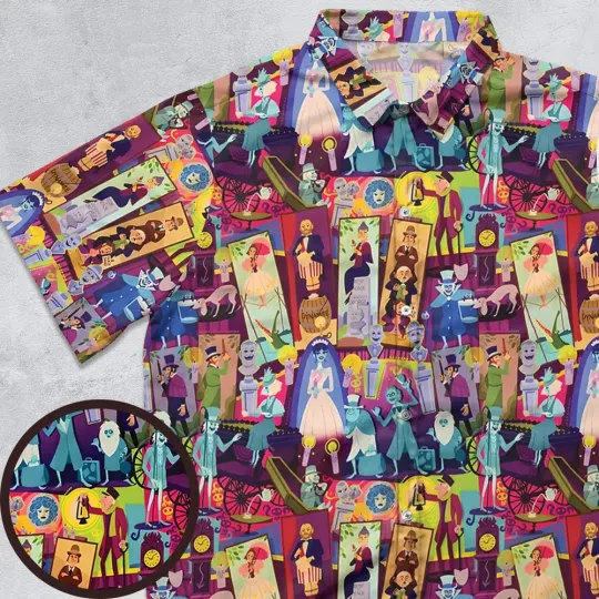 Discover Retro Mansion Collage Button Down Shirt