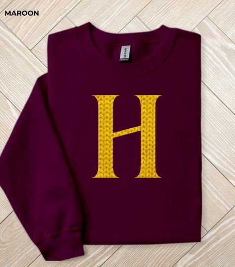 Discover Wizard Christmas Sweatshirt, Ron Harry Sweatshirt, Custom Initial Wizard Sweatshirt, Wizard Sweatershirt, Personalized HP Christmas Sweater