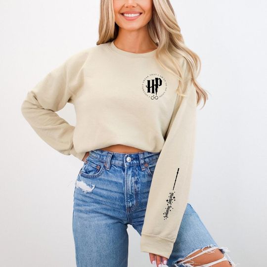 H Potter Inspired Sweatshirt, Hogwarts Fan Gift, Magic Theme Jumper, Wizard Pullover, Sorcery Crewneck, Mischief Managed, Solemnly Swear