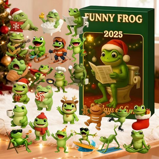 Discover Merry Resistmas Frog Advent Calendar, Funny Political Frog Gift, 24 Mini Frog Figures, Xmas Countdown Decoration