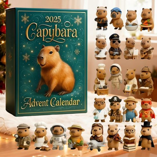Discover Capybara Advent Calendar 2025, Animal Figures, Acrylic PVC Box, 24 Day Countdown for Bird Lovers, Tree Decor, Holiday Display