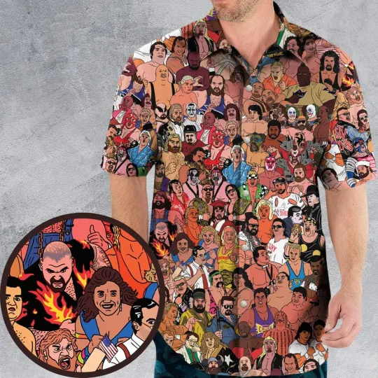 Discover 90s Professional Wrestlers Hawaiian Shirt