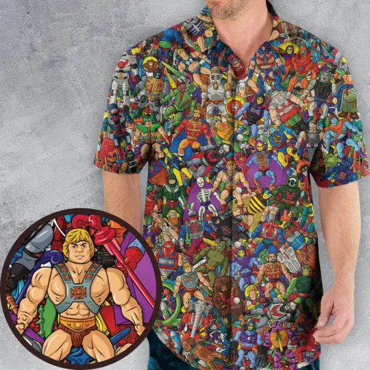 Discover MOTU's Characters Figure Pattern He-man and The Masters of The Universe Hawaiian