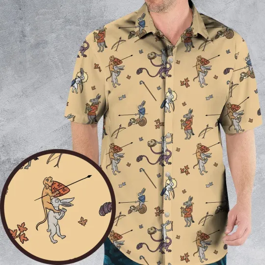 Discover The Medieval Marginalia Killer Rabbit Monty Python Hawaiian Shirt