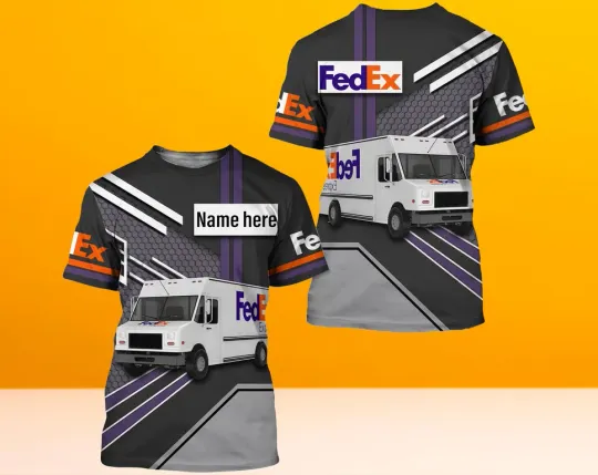 Custom Name FedEx Delivery Truck 3D Shirt for Drivers