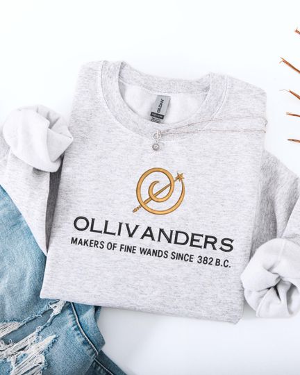 Discover Embroidered Ollivanders Sweatshirt: Wizard Fan Gift